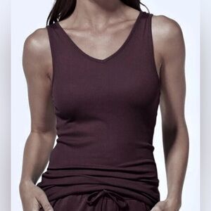 Tommy John Second Skin Lounge Winetasting Micro Rib V-Neck Tank Top Size XS